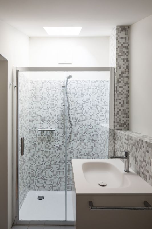 Contemporary Shower with Tile Accents